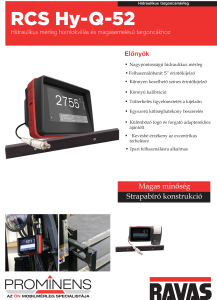 RAVAS RCS HY-Q-52 hidraulikus targoncamérleg műszaki adatok, adatlap